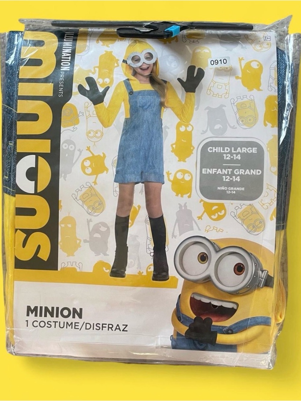 Minion Child Large 12-14 Yellow and Blue Costume